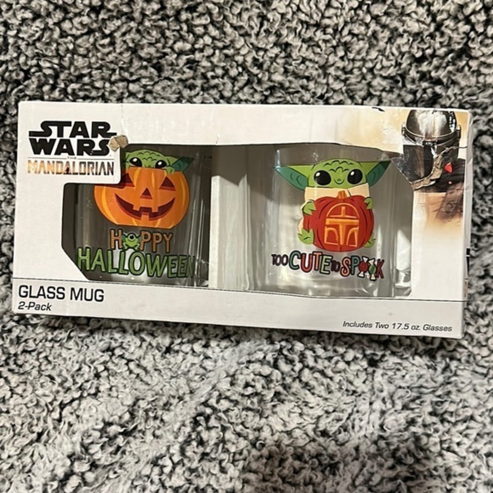 Star Wars The Mandalorian Glass Mug Halloween  2 -Pack